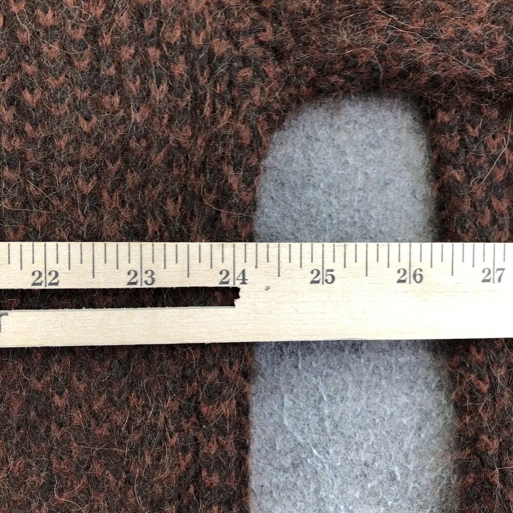Banana Republic Sweater Mens Medium Brown Fuzzy Chunky Knit Crewneck Heavyweight